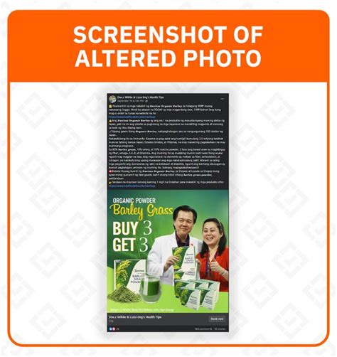 willie ong and toni gonzaga|FACT CHECK: Barley Grass Powder ad uses altered photo of .
